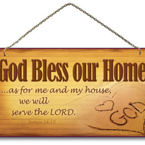 WOODEN PLATE (English)-GOD BLESS OUR HOME