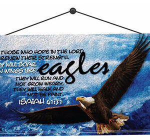 墙挂经文木片(英文)－…SOAR ON WINGS LIKE EAGLE…