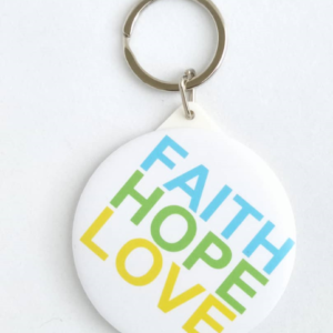 Exquisite mirror keychain (English) – Faith Hope Love
