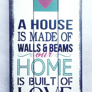 Wooden Plaque (English) – Our Home is built of Love & Dream