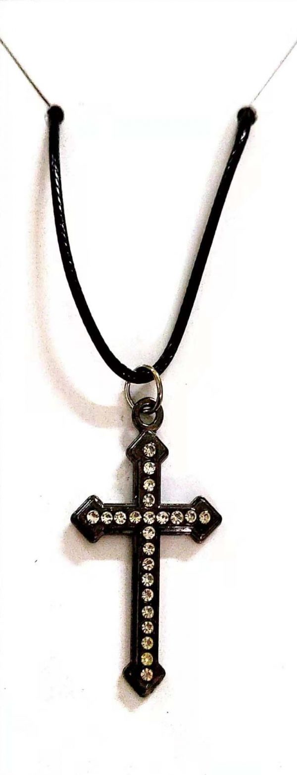 cross necklace 2020 (black string)