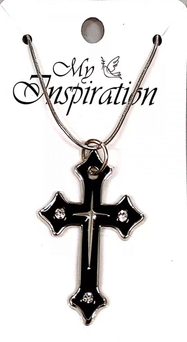 cross necklace 2020 (black string)