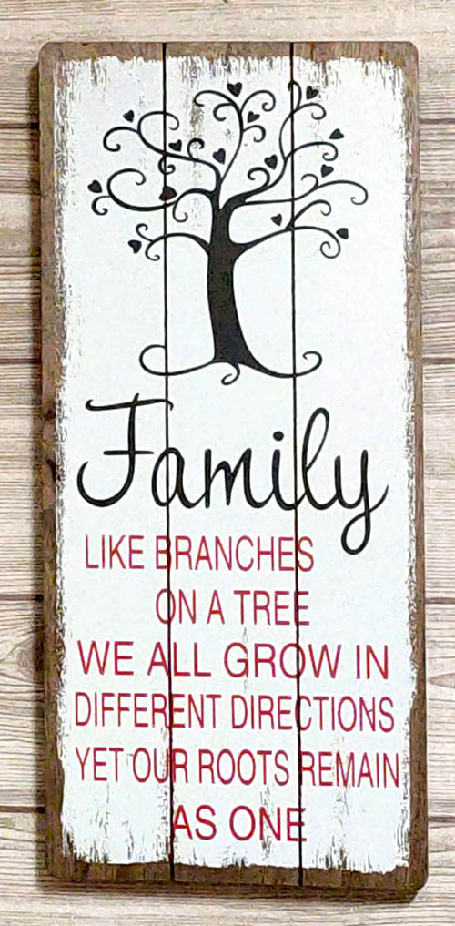 Wooden Plaque (English)-Family Like Branches On a Tree - Ouranos Art