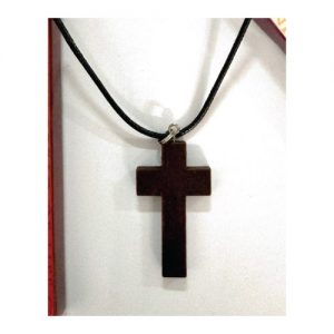 Black Sting Necklace-Wooden Cross