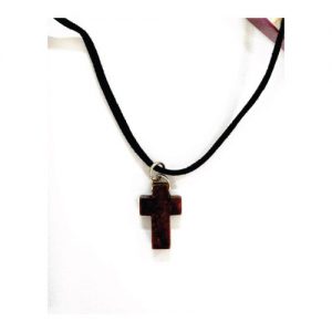 Black Sting Necklace-Little Wooden Cross