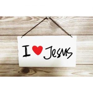 经文木片墙挂- I Love Jesus