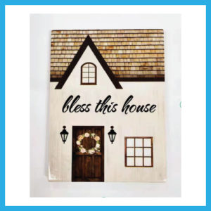 Ceramic Decoration- Bless This House (Brown)