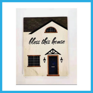 Ceramic Decoration – Bless This House (Blue)