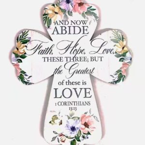 Large Crucifix Ceramic Decoration – Faith Hope Love