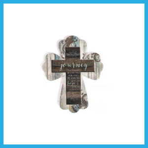 Small Crucifix Ceramic Decoration – Journey (brown)