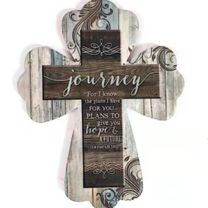 Small Crucifix Ceramic Decoration – Journey (brown)